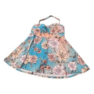 Floral Print swimsuit Dress with bandeau top XL Swimcore holiday cruise plus